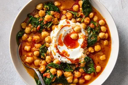 Ras El Hanout Chickpea and Spinach Stew