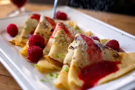 Crepes With Raspberry-Cassis Sauce