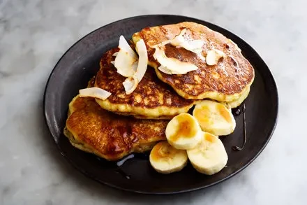 Coconut-Banana Pancakes with Coconut Flour Twist