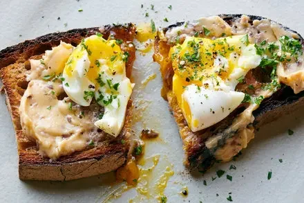 Soft-Boiled Eggs With Anchovy Butter Toast