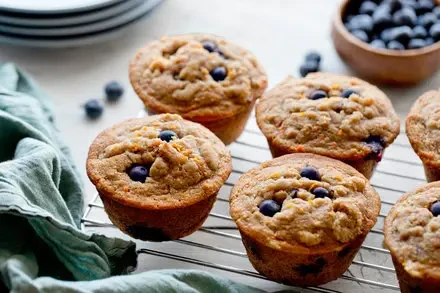 Whole Grain Blueberry Muffins with Orange Streusel