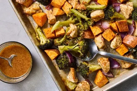 Sheet Pan Hot Honey Chicken