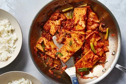 Seared Tofu With Kimchi