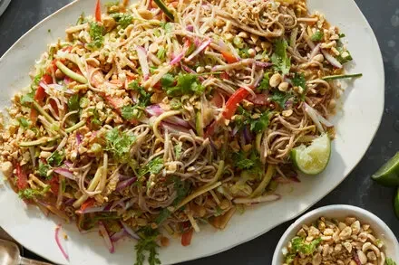 Cold Soba Noodle Salad with Spicy Peanut Sauce