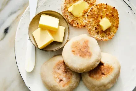 **Naturally Leavened English Muffins: A Tangy, Open-Crumb Twist**