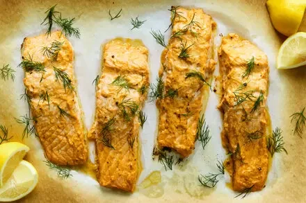 Greek Yogurt Marinated Salmon