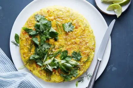 Grain Frittata With Chile, Lime and Fresh Herbs