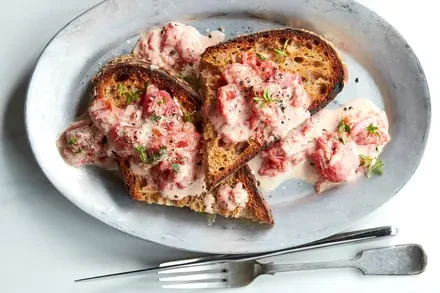 Creamed Tomatoes on Toast
