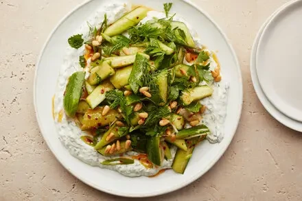 Spicy Cucumbers with Yogurt, Lemon and Herbs: A Refreshing Summer Side Recipe