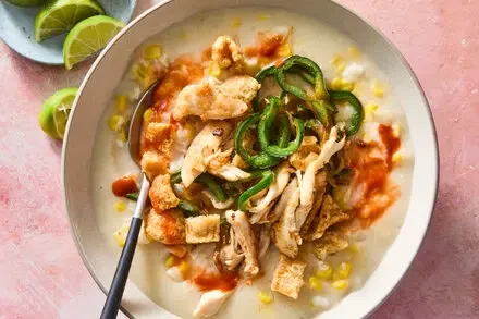 Atole de Grano Savory Corn Porridge With Chicken