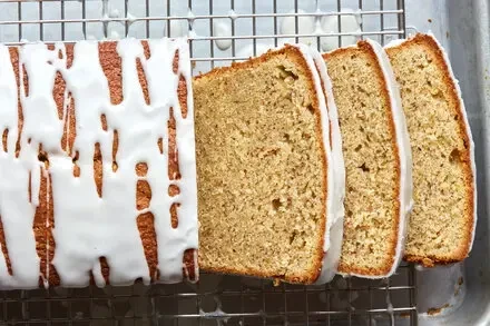 Hazelnut Brown Butter Loaf with Lemon Icing